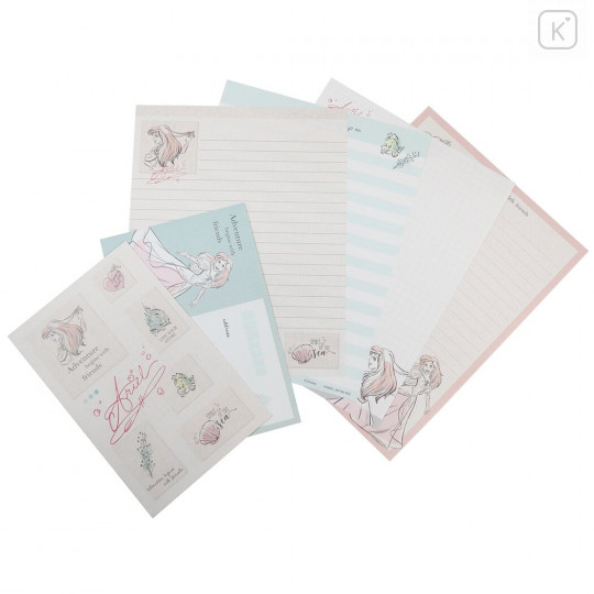 Japan Disney Volume Up Letter Set - Ariel / Fabric Style - 2
