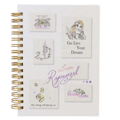 Japan Disney A6 Ring Notebook - Rapunzel / Fabric Style