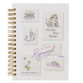 Japan Disney A6 Ring Notebook - Rapunzel / Fabric Style - 1