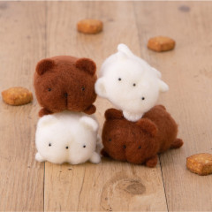 Japan Hamanaka Aclaine Needle Felting Kit - 4 Butt Face Bear