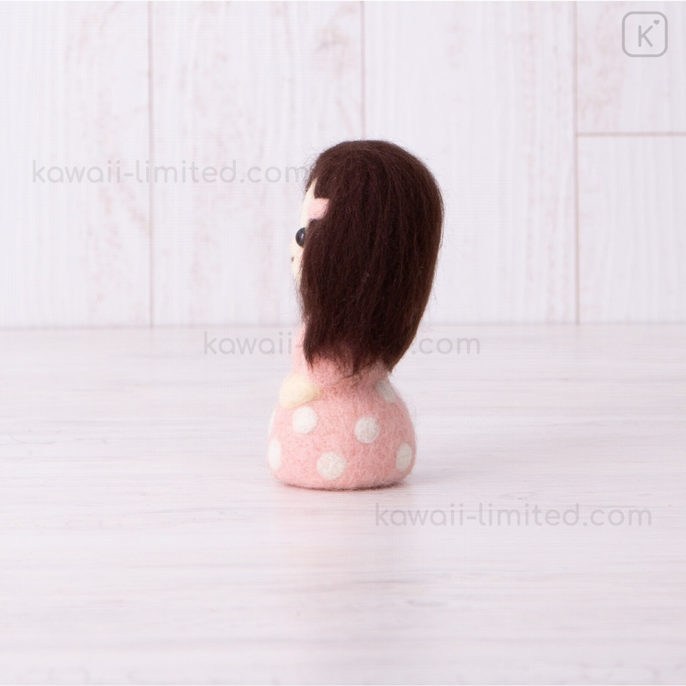 Japan Hamanaka Wool Needle Felting Kit - Strawberry Hat Rabbit and Round  Chick