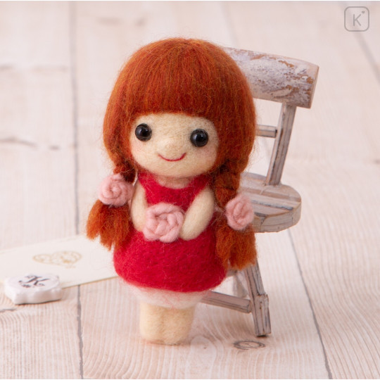 Japan Hamanaka Needle Felting Kit - Red Hair Girl - 1
