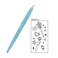 Japan Sailor Moon Gold Clip Ball Pen - Super Sailor Mercury Ice Blue