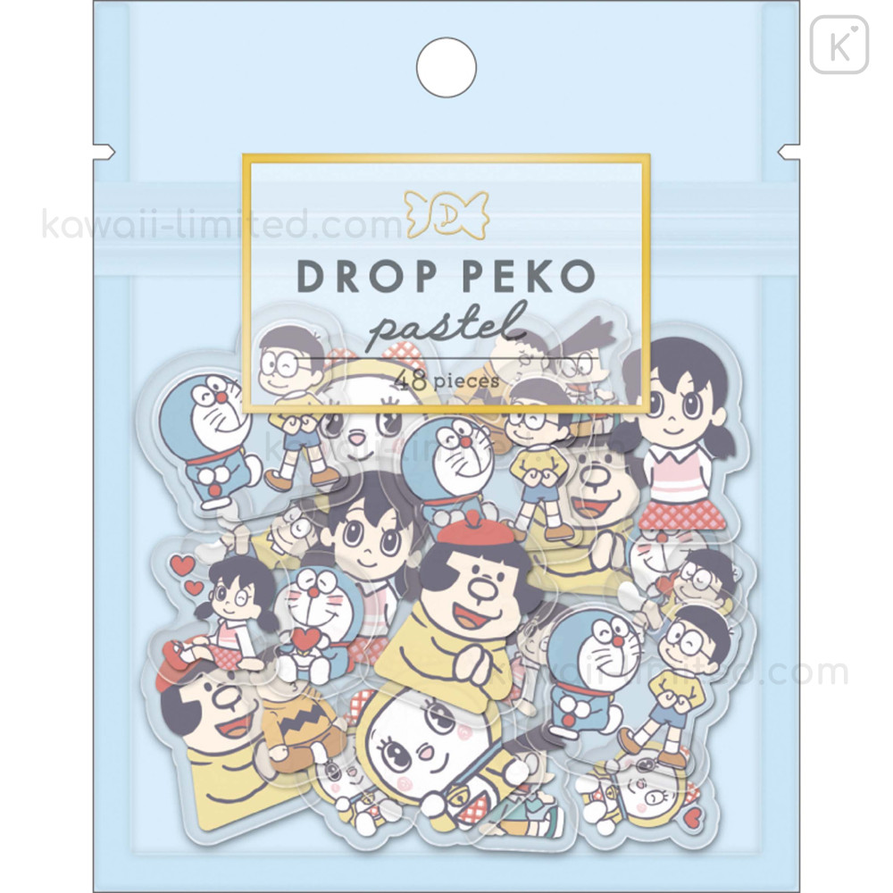 Drop Sticker Manga Japan Doraemon Drop Peko Pastel Sticker Pack : Friends | Kawaii Limited