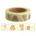 Japan San-X Washi Masking Tape - Rilakkuma / Dandelions and Twin Hamsters Yellow - 2