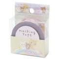 Japan San-X Washi Masking Tape - Rilakkuma / Rainbow Purple Pink - 1