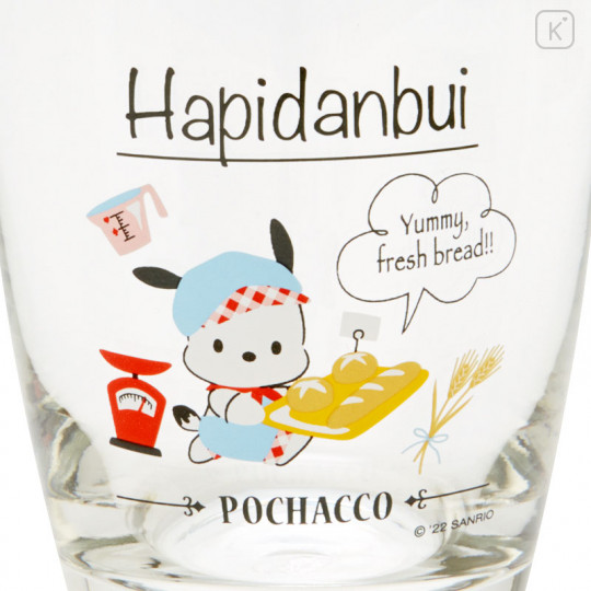 Japan Sanrio Glass - Pochacco / Hapidanbui Cooking - 2