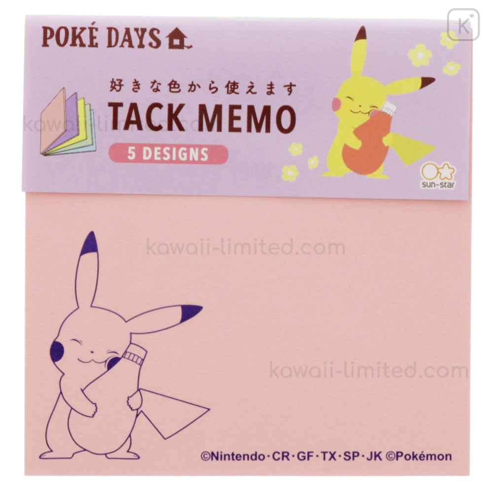 Japan Pokemon Tack Memo Sticky Notes Pikachu Poke Days 4 Pink Kawaii Limited