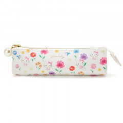 Japan Sanrio Slim Pen Case - Hello Kitty / Colorful Flowers