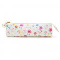 Japan Sanrio Slim Pen Case - Hello Kitty / Colorful Flowers - 1