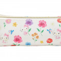 Japan Sanrio Slim Pen Case - Hello Kitty / Colorful Flowers - 6
