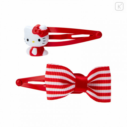 Japan Sanrio Hairpin Set - Hello Kitty / Red - 1