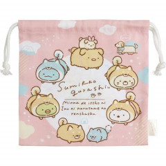 Japan San-X Drawstring Bag - Sumikko Gurashi / Dog Cosplay with Puppy Pink