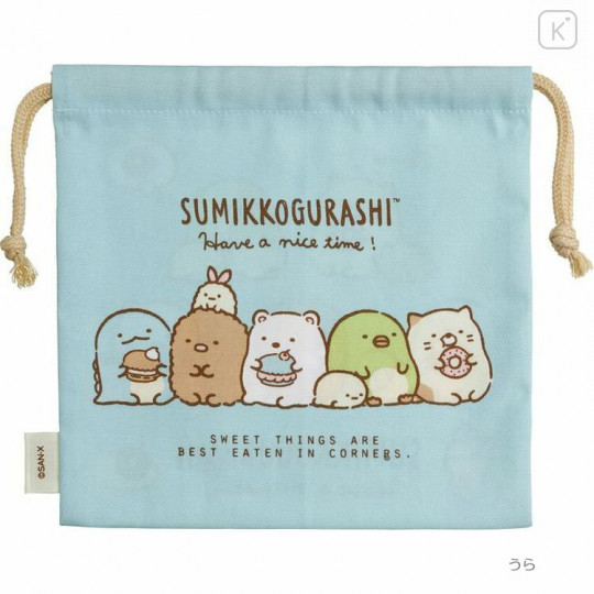 Japan San-X Drawstring Bag - Sumikko Gurashi / Donuts & Macaroons - 2