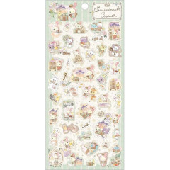 Japan San-X Sticker Sheet - Sentimental Circus / Mysterious Hotel Green