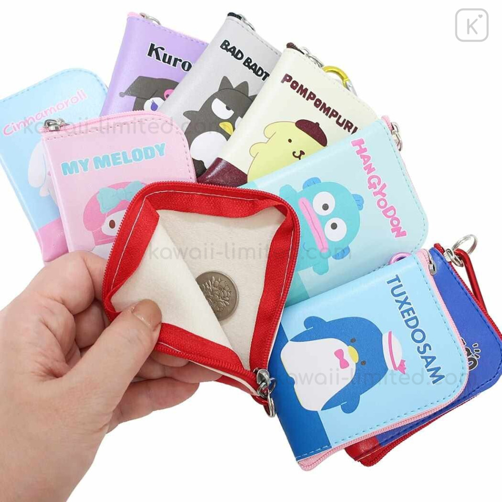 Japan Sanrio Mini Pouch Key Bag with Hook - Bad Badtz-maru