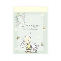 Japan Peanuts Mini Notepad - Snoopy / Green