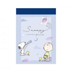 Japan Peanuts Mini Notepad - Snoopy / Blue