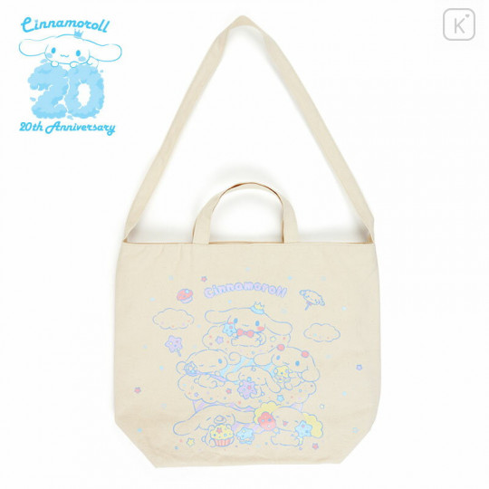 Japan Sanrio 2way Big Tote Bag - Cinnamoroll / 20th Anniversary Birthday - 1