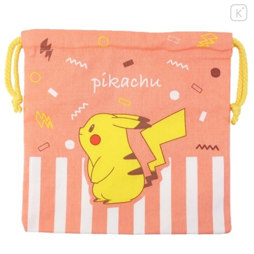 Japan Pokemon Drawstring Bag - Pikachu / Orange Red - 1