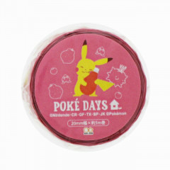 Japan Pokemon Washi Paper Masking Tape - Pikachu / Poke Days 4 Pink