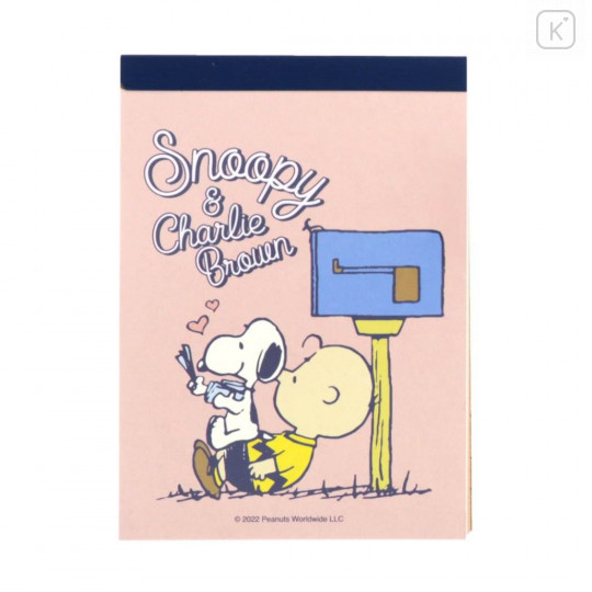 Japan Peanuts Mini Notepad - Snoopy & Charlie / Pink - 1