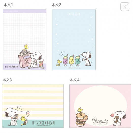 Japan Peanuts A6 Notepad - Snoopy / Take A Break - 2