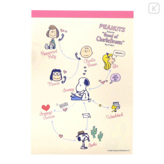 Japan Peanuts A6 Notepad - Snoopy / Friends A - 1