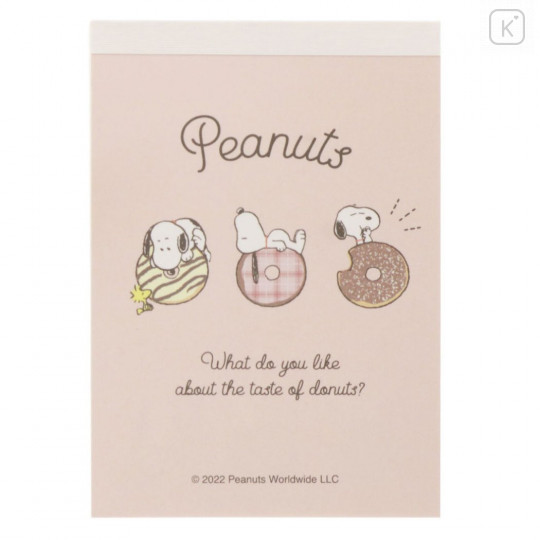 Japan Peanuts Mini Notepad - Snoopy / Delicious Sweets - 1