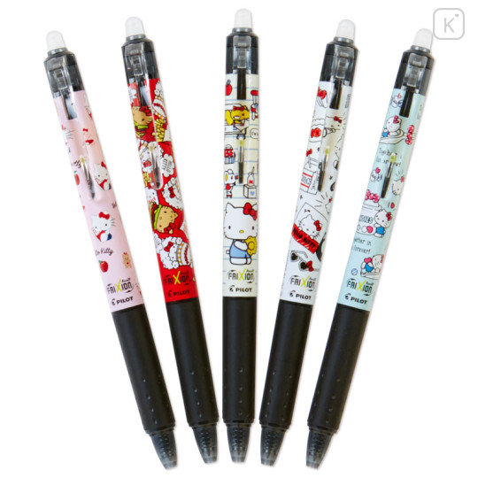 Japan Sanrio FriXion Ball Knock Erasable Gel Pen 5 Design Set - Hello Kitty