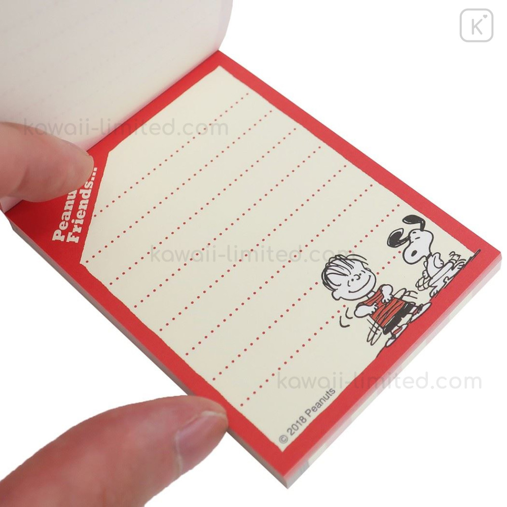 Japan Peanuts Mini Notepad - Snoopy & Friends / Red | Kawaii Limited