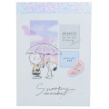 Japan Peanuts Mini Notepad - Snoopy & Charlie : Rain - 1