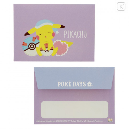 Japan Pokemon Mini Letter Set - Pikachu / Poke Days 4 Blue - 3