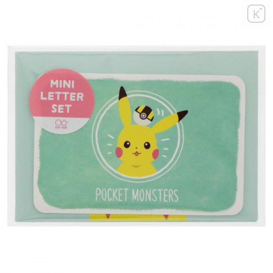 Japan Pokemon Mini Letter Set - Pikachu / Poke Days 4 Green - 1