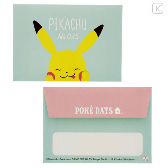 Japan Pokemon Mini Letter Set - Pikachu / Poke Days 4 Green - 3