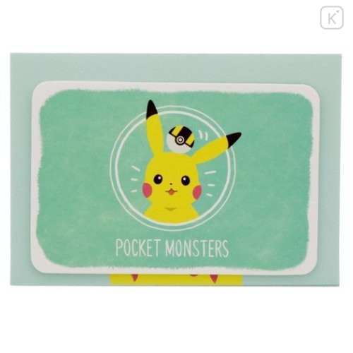 Japan Pokemon Mini Letter Set - Pikachu / Poke Days 4 Green - 4