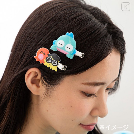 Japan Sanrio Hair Clip 3pcs - Hangyodon / Relax at Home - 8
