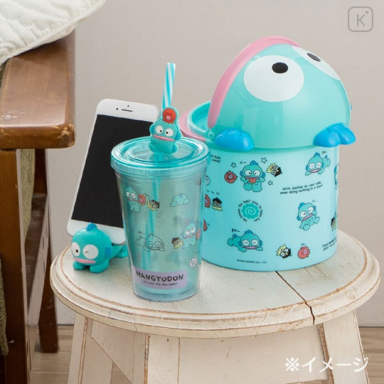 Japan Sanrio Plastic Tumbler with Straw - Hangyodon / Relax at Home - 8