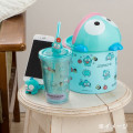 Japan Sanrio Plastic Tumbler with Straw - Hangyodon / Relax at Home - 8