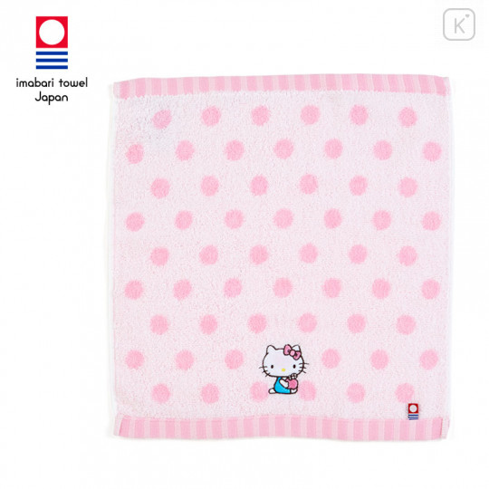 Japan Sanrio Imabari Hand Towel - Hello Kitty / Dot - 1