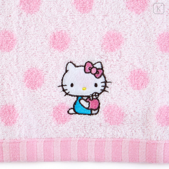Japan Sanrio Imabari Face Towel - Hello Kitty / Dot - 2