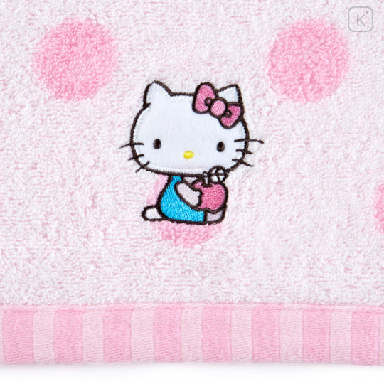 Japan Sanrio Imabari Bath Towel - Hello Kitty / Dot - 2