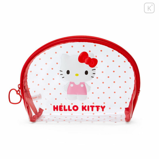 Japan Sanrio Vinyl Pouch - Hello Kitty / Dot - 1