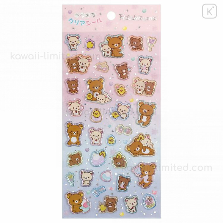 Japan San-X Glitter Clear Sticker - Rilakkuma / Sweets