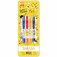 Japan Pokemon Sarasa Clip Gel Pen 4pcs Set - Electric