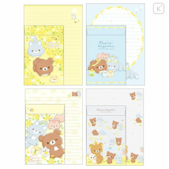 Japan San-X Letter Writing Set - Rilakkuma / Dandelions and Twin Hamsters Yellow - 2