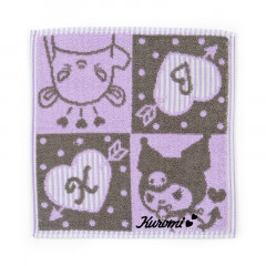 Japan Sanrio Petit Towel - Kuromi / Block