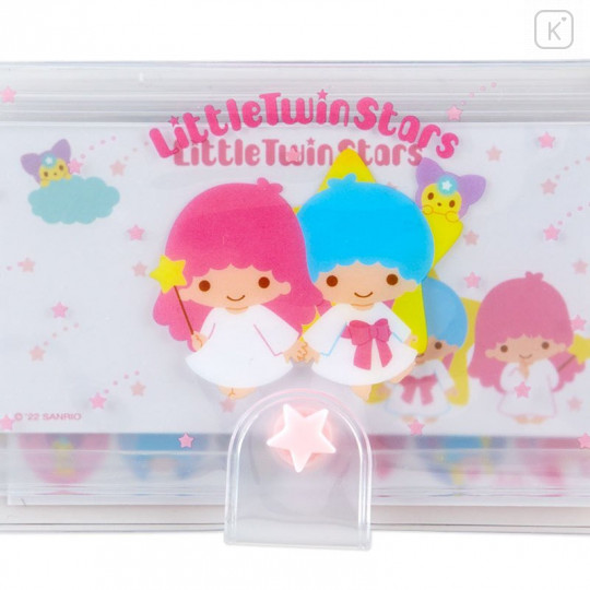 Japan Sanrio Memo & Sticker with Case Keychain - Little Twin Stars - 4