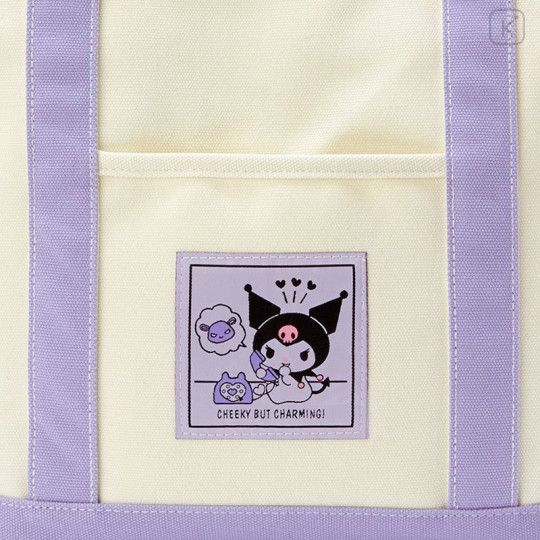 Japan Sanrio Canvas Tote Bag (M) - Kuromi - 4