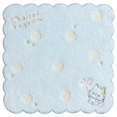Japan San-X Mini Towel - Blue Wolf / Dandelions and Twin Hamsters